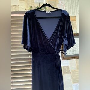 Baltic Born velvet navy wrap dress bridesmaid